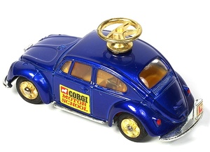 Toy car with store steering wheel on roof