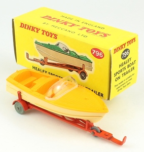 Dinky toys 796 healey sports boat trailer yy970