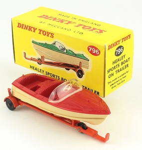 Dinky toys 796 healey sports boat trailer zz218