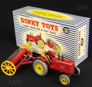 Dinky toys 310 farm tractor hay rake aa852a