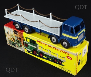 Dinky supertoys 935 leyland octopus flat truck chains blue grey bb923