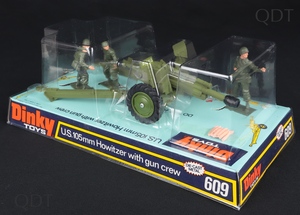 Dinky toys 609 us 105mm howitzer with gun crew cc572