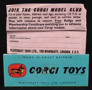 Corgi toys 202 morris cowley saloon dd487 booklet