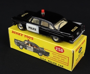 Dinky toys 258 usa police car dodge sedan dd614 back