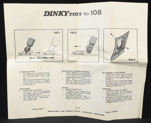 Dinky toys 108 sam's car dd743 instructions