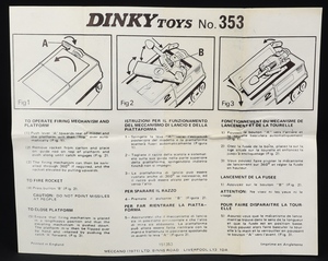 Dinky toys 353 shado 2 mobile dd744 leaflet