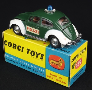 Corgi toys 492 vw european police car polizei dd805 back