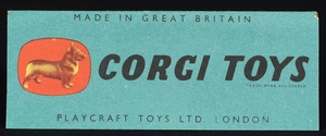 Corgi toys 203 vauxhall velox dd847 booklet