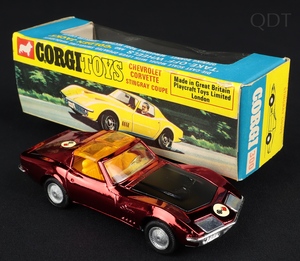 Corgi toys 300 chevrolet corvette stingray coupe dd885 front