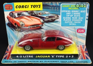Corgi toys 335 4.2 litre jaguar e type dd898 front