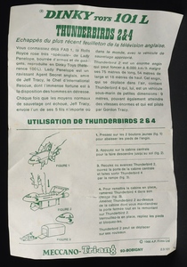 Dinky toys 101 thunderbird 2 dd926 leaflet