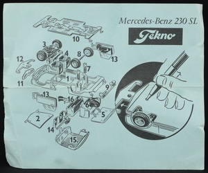 Tekno models 929 mercedes 230 sl dd953 leaflet