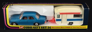 Corgi toys gift set 24 mercedes benz 240d touring caravan ee127 front