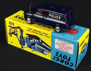 Corgi toys 448 bmc mini police van tracker dog ee189 back