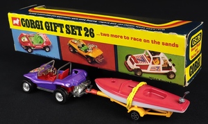 Corgi toys gift set 26 beach buggy sailing boat ee217 back