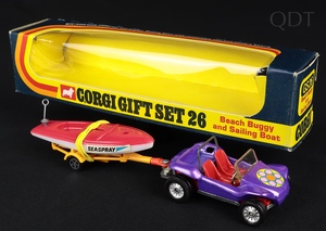 Corgi toys gift set 26 beach buggy sailing boat ee217 front