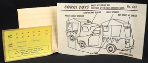 Corgi toys 447 wall's ice cream van ee226 labels
