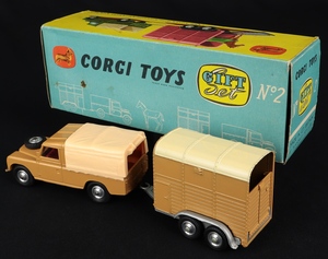 Corgi gift set 2 landrover rice's pony trailer ee263 back