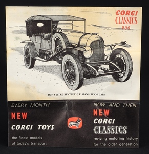 Corgi classics 900 1927 bentley ee512 leaflet