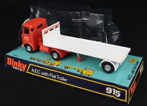 Dinky toys 915 aec with flat trailer ee520 back