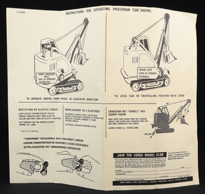 Corgi gift set 27 machinery carrier priestman cub shovel ee650 leaflet