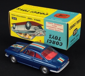 Corgi toys 315 simca 1000 competition cc434 back