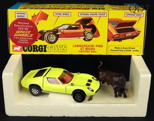 Corgi toys 342 lamborghini miura fighting bull ee679 front