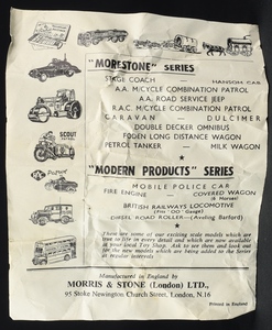Morestone models 4 foden delivery express truck ee696 leaflet