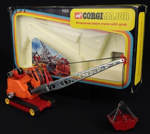 Corgi major 1153 priestman boom crane grab ee720 front