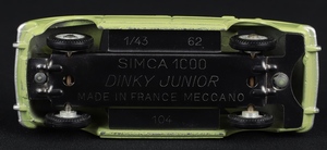 French dinky junior 104 simca 1000 ee809 base