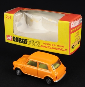 Corgi toys 204 morris mini minor orange ee828 back