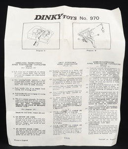 Dinky toys 970 jones fleetmaster crane ff78 leaflet