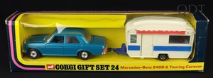 Corgi toys gift set 24 mercedes caravan ff122 front