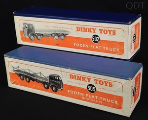 Empty boxes dinky 502 foden flat truck 505 chain front 1st type ff176 front