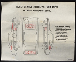 Corgi toys 303 roger clark's ford capri ff383 instructions