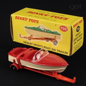 Dinky toys 796 healey sports boat trailer ff491 front