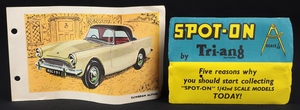 Spot on models 191 sunbeam alpine convertible ff520 picture card leaflet