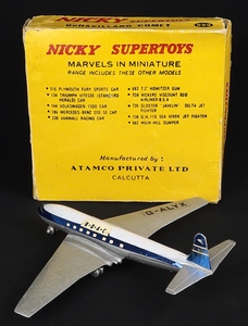 Nicky dinky supertoys 999 dehavilland comet jet airliner boac ff564 back