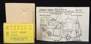 Corgi toys 447 wall's ice cream van ff718 leaflet