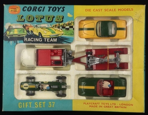 Corgi toys gift set 37 lotus racing team ff942 contents