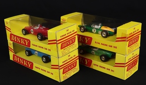 Dinky racing cars lotus brm cooper ferrari ff983 side view