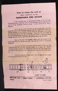 Dinky toys 956 turntable fire escape gg33 leaflet