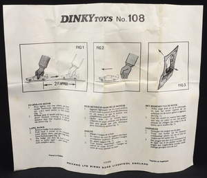 Dinky toys 108 sam's car gg126 leaflet