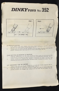 Dinky toys 352 ed straker's car gg310 leaflet