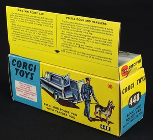 Corgi toys 448 bmc mini police van tracker dog gg443 box