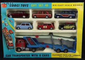Corgi toys gift set 48 car transporter 6 cars ford gg490 front