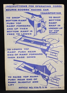 Corgi toys 1126 ecurie ecosse racing car transporter gg757 leaflet