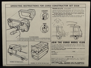 Corgi gift set 24 constructor set hh119 leaflet