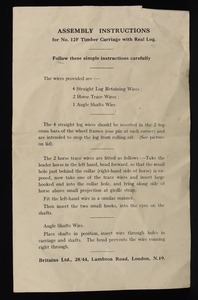 Britains 12f farm timber carriage hh318 leaflet