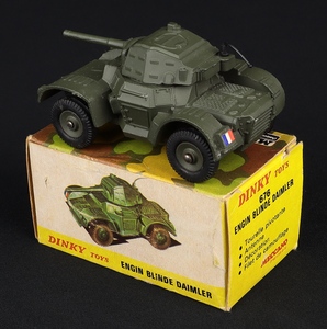 French dinky toys 676 daimler armoured car hh482 back